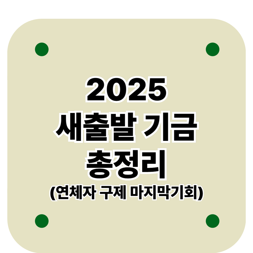 2025새출발 기금 총정리