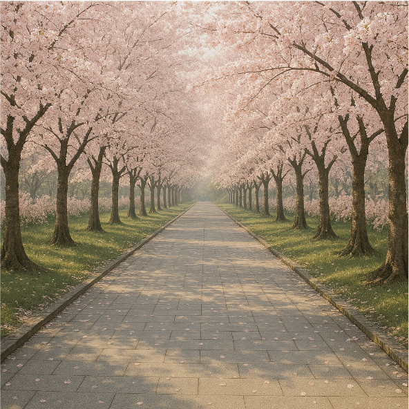 만발한 벚꽃 길