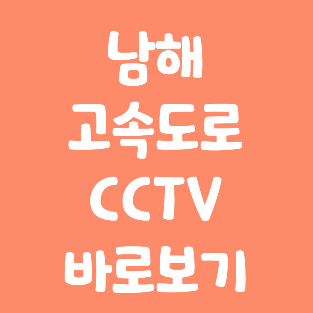 실시간 남해 고속도로 CCTV 바로보기