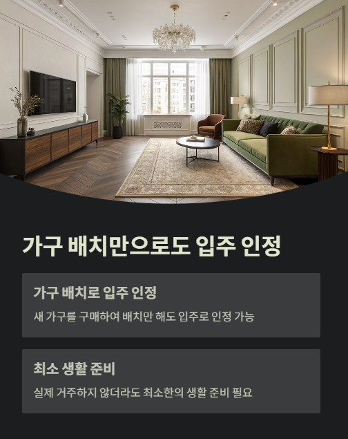 가구 배치만으로도 입주 인정