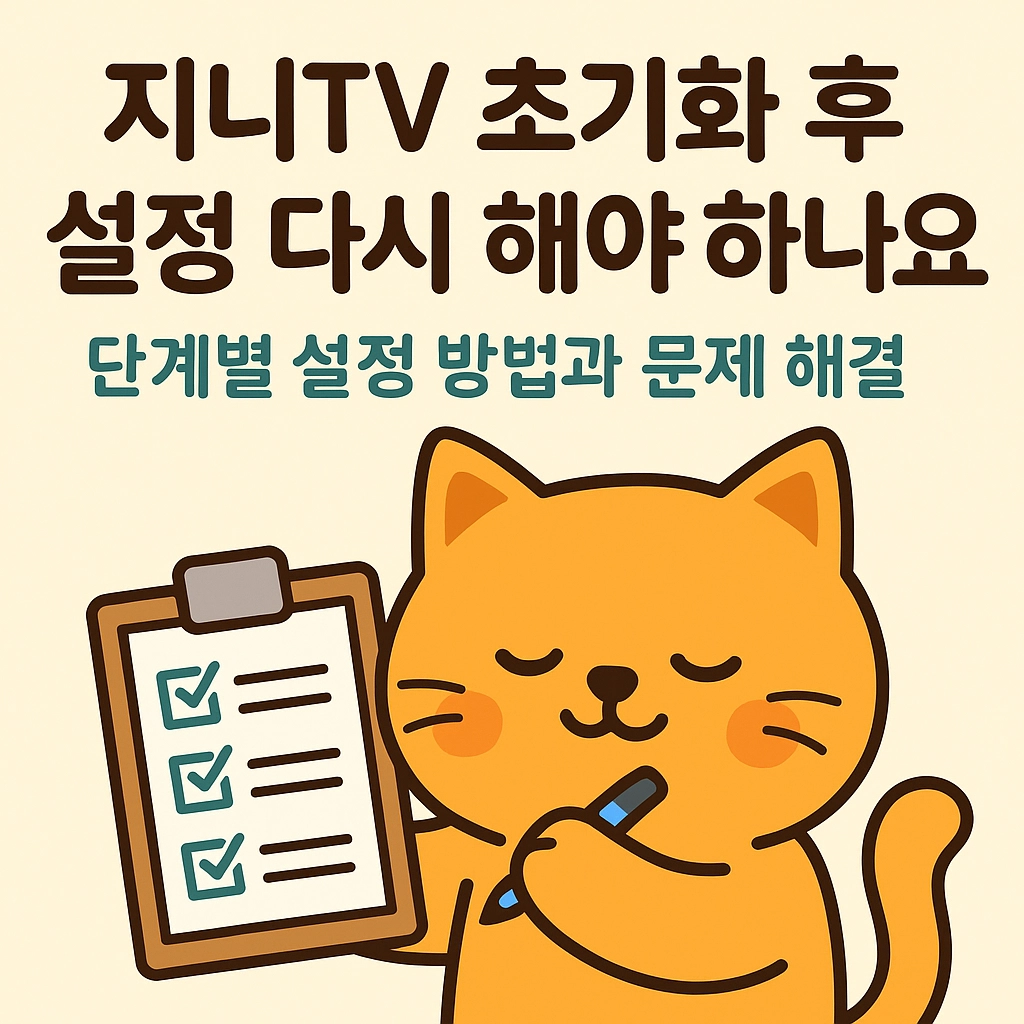 지니TV 초기화 후 설정 다시 해야 하나요 단계별 설정 방법과 문제 해결