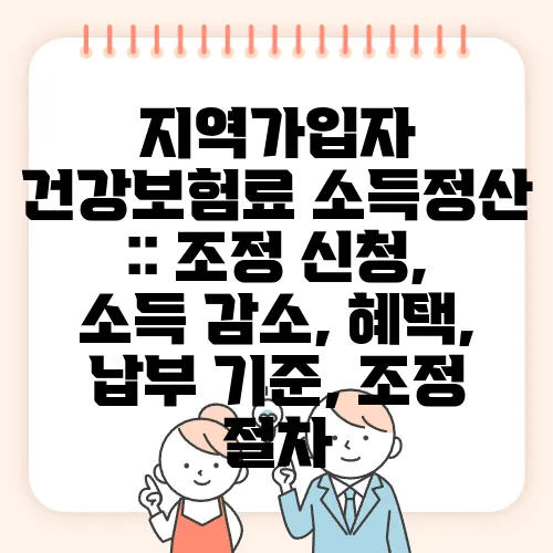 지역가입자 건강보험료 소득정산 :: 조정 신청, 소득 감소, 혜택, 납부 기준, 조정 절차