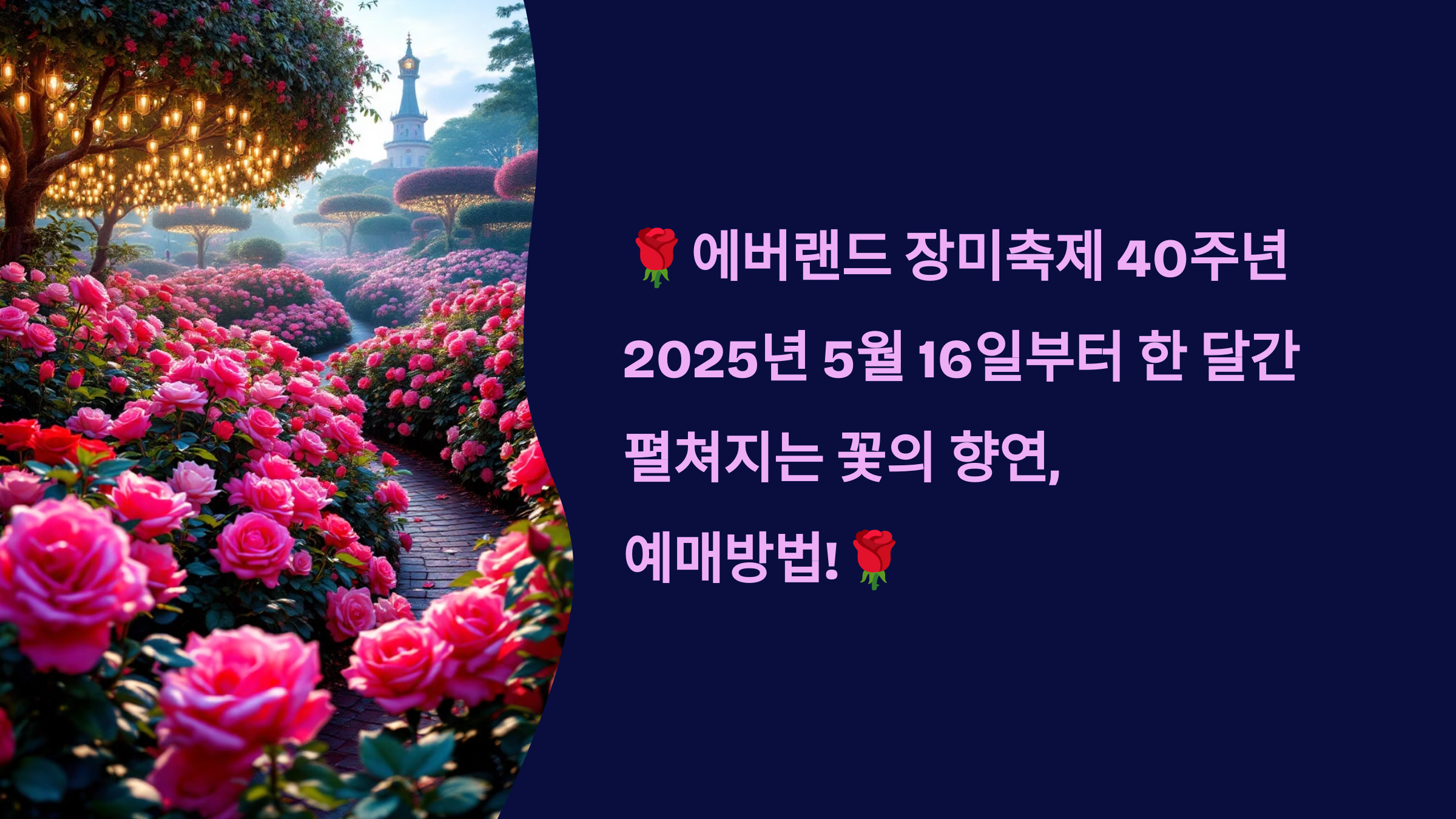 🌹에버랜드 장미축제 40주년 2025년 5월 16일부터 한 달간 펼쳐지는 꽃의 향연, 예매방법!🌹