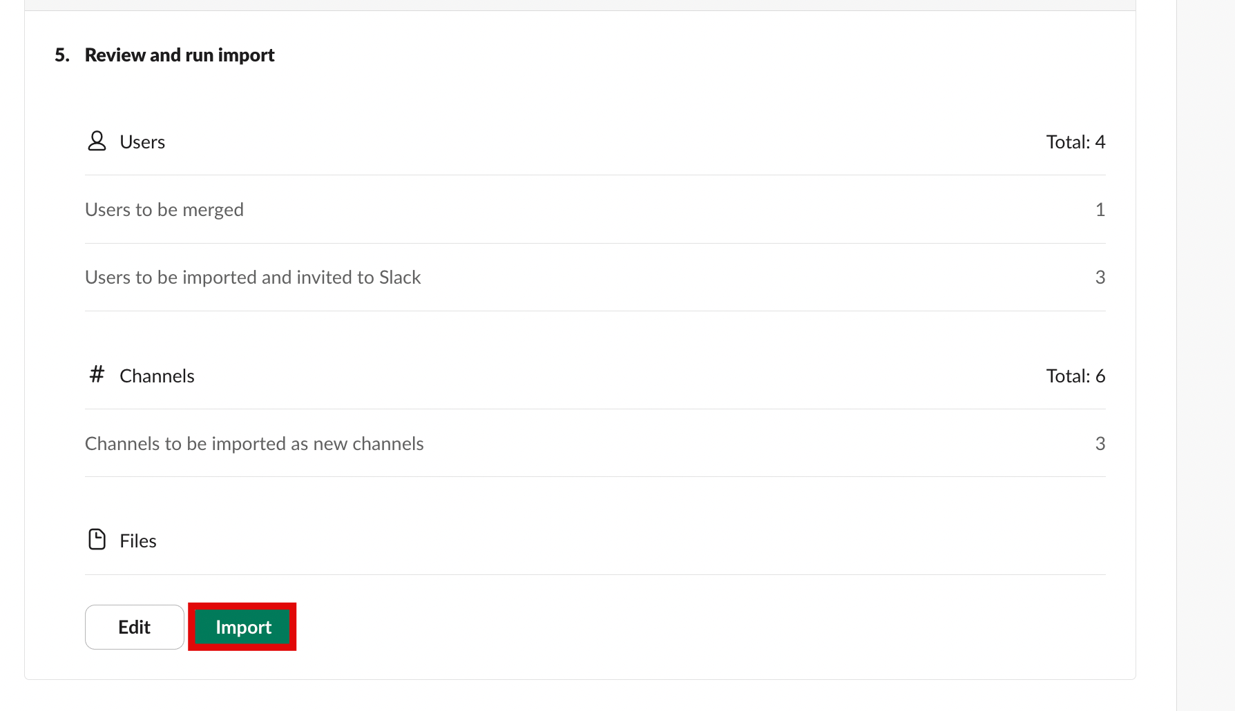 Slack Import