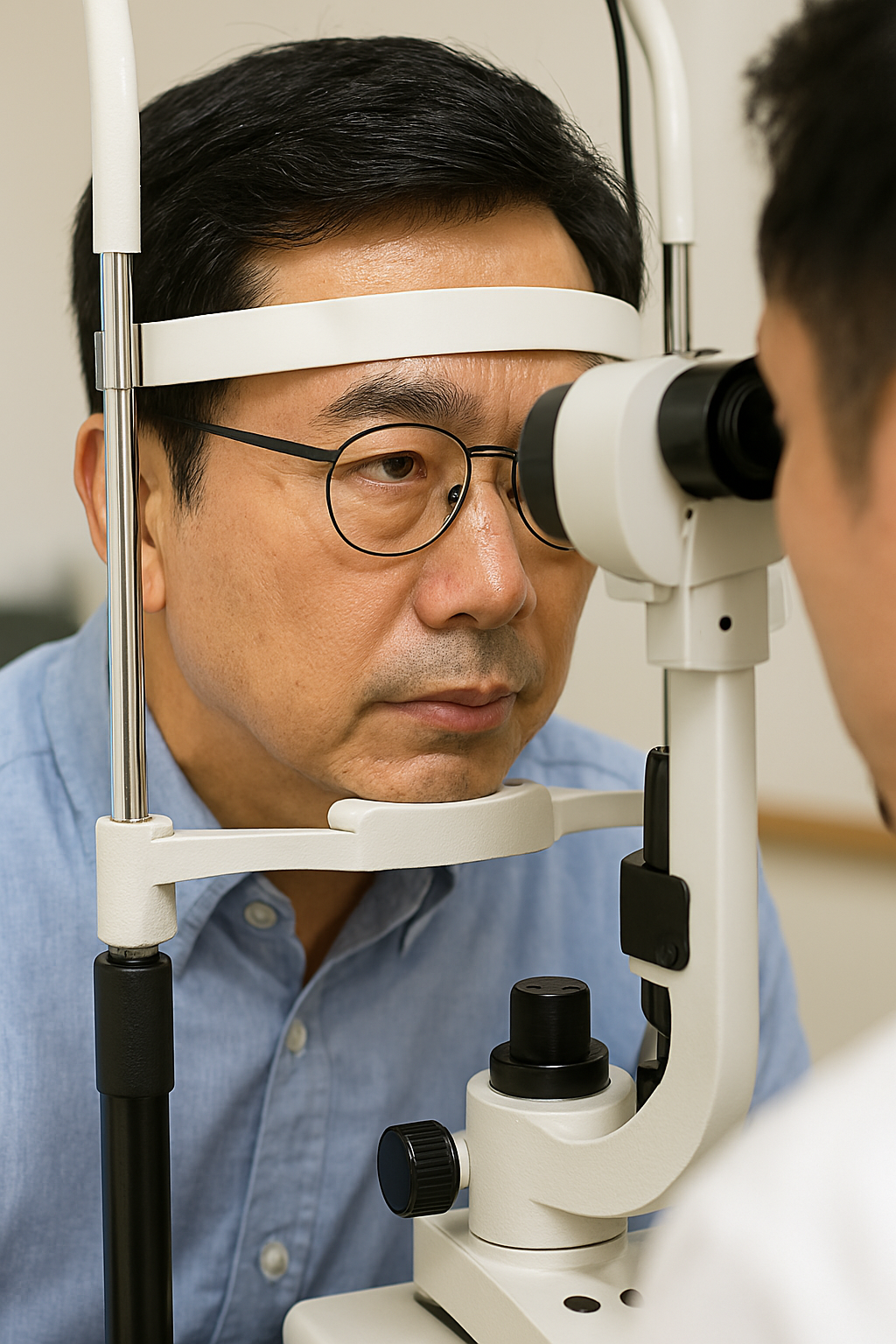 눈검사받는 모습