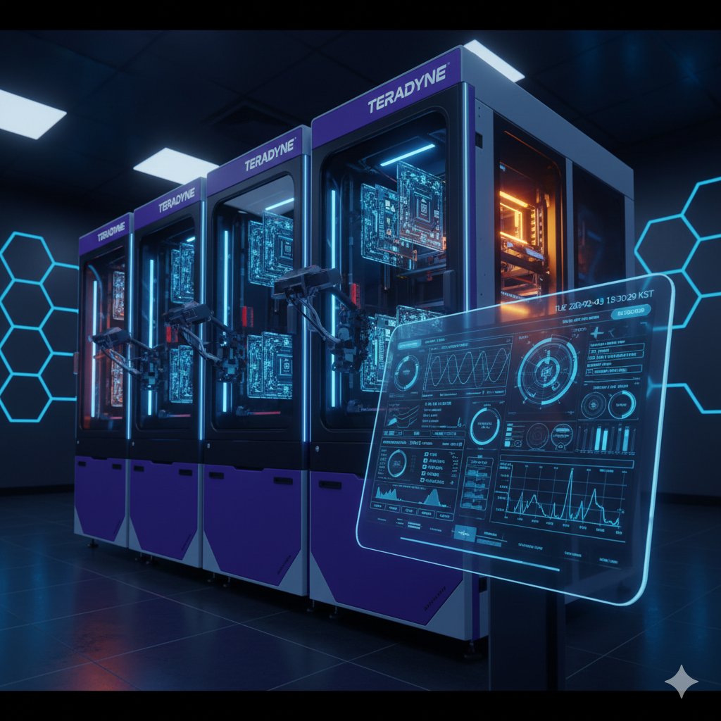 미국 테라다인(Teradyne)의 AI 반도체 자동 테스트 장비(ATE) 및 글로벌 검사장비 시장 리더 이미지