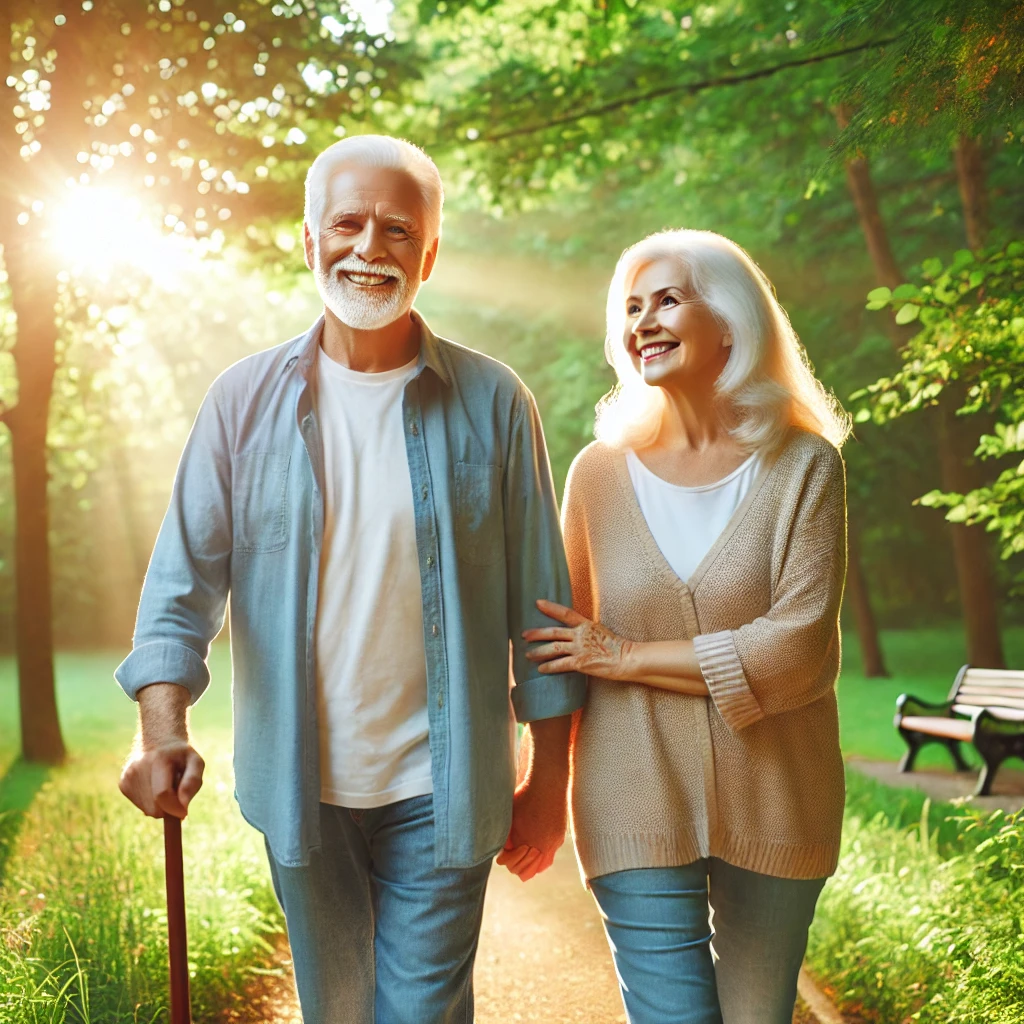 건강하고 행복한 노부부
