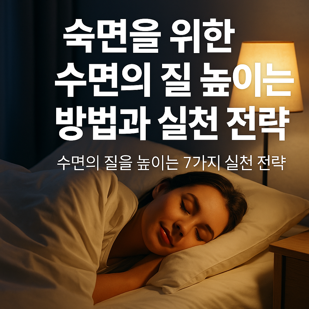 숙면을 위한 수면의 질 높이는 방법과 실천 전략