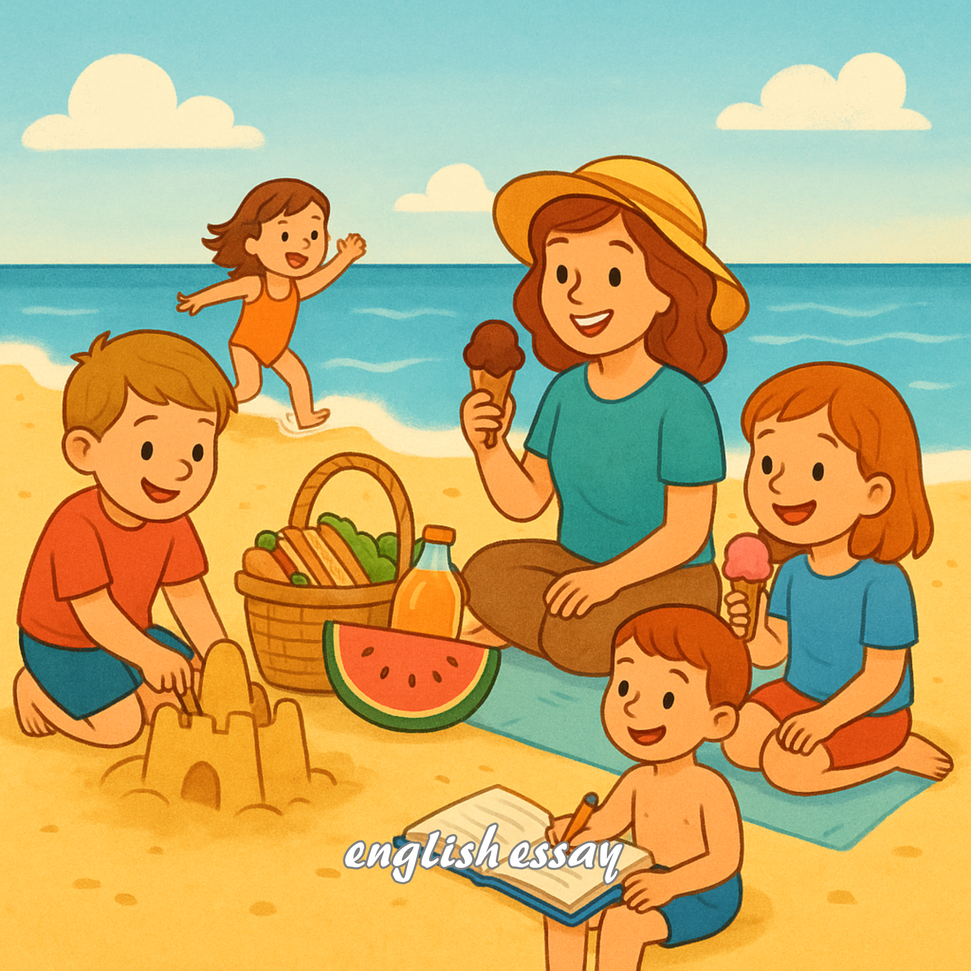 How to Write a Basic English Essay: At the Beach/ 초등학생을 위한 쉬운 영어 에세이 쓰기: 해변에서