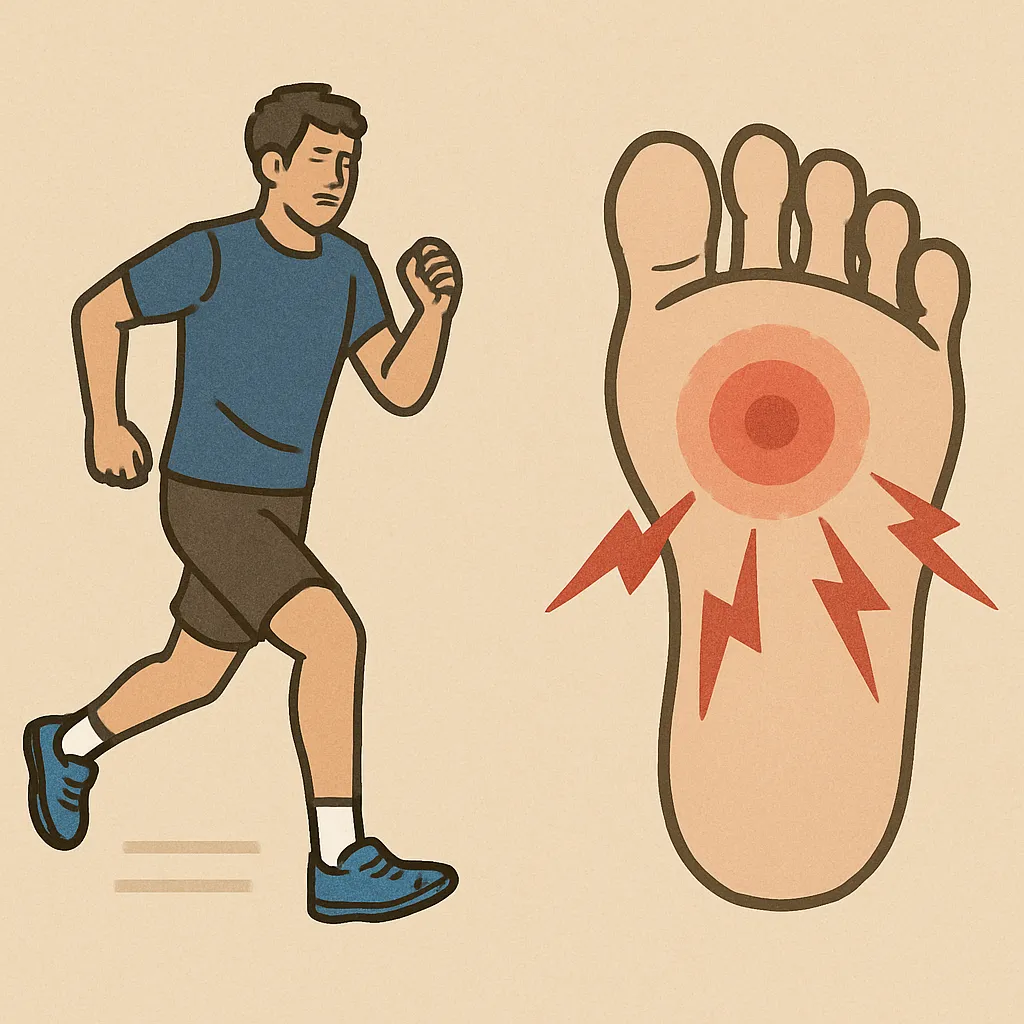 달리기-후-발바닥-통증이-발생하는-원인을-시각적으로-표현한-이미지