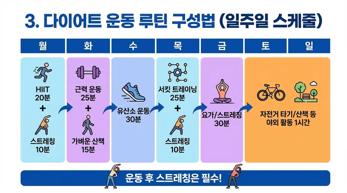 1주간 다이어트 운동 루틴