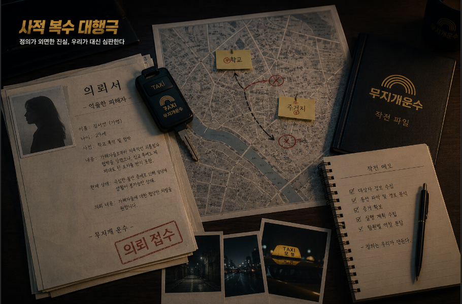 모범택시 시즌3 줄거리와 사적 복수 대행극의 핵심을 표현한 이미지