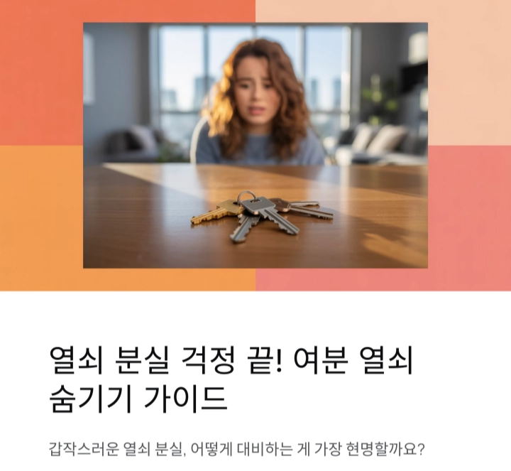 쉽게 잃어버리는 열쇠? 여분 열쇠를 숨겨두면 걱정 끝