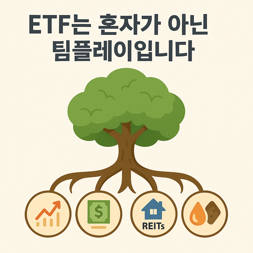 ETF 분산투자를 뿌리와 가지로 표현한 인포그래픽