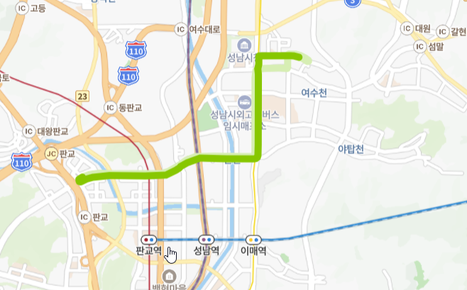 성남-73-1번-버스-노선-지도