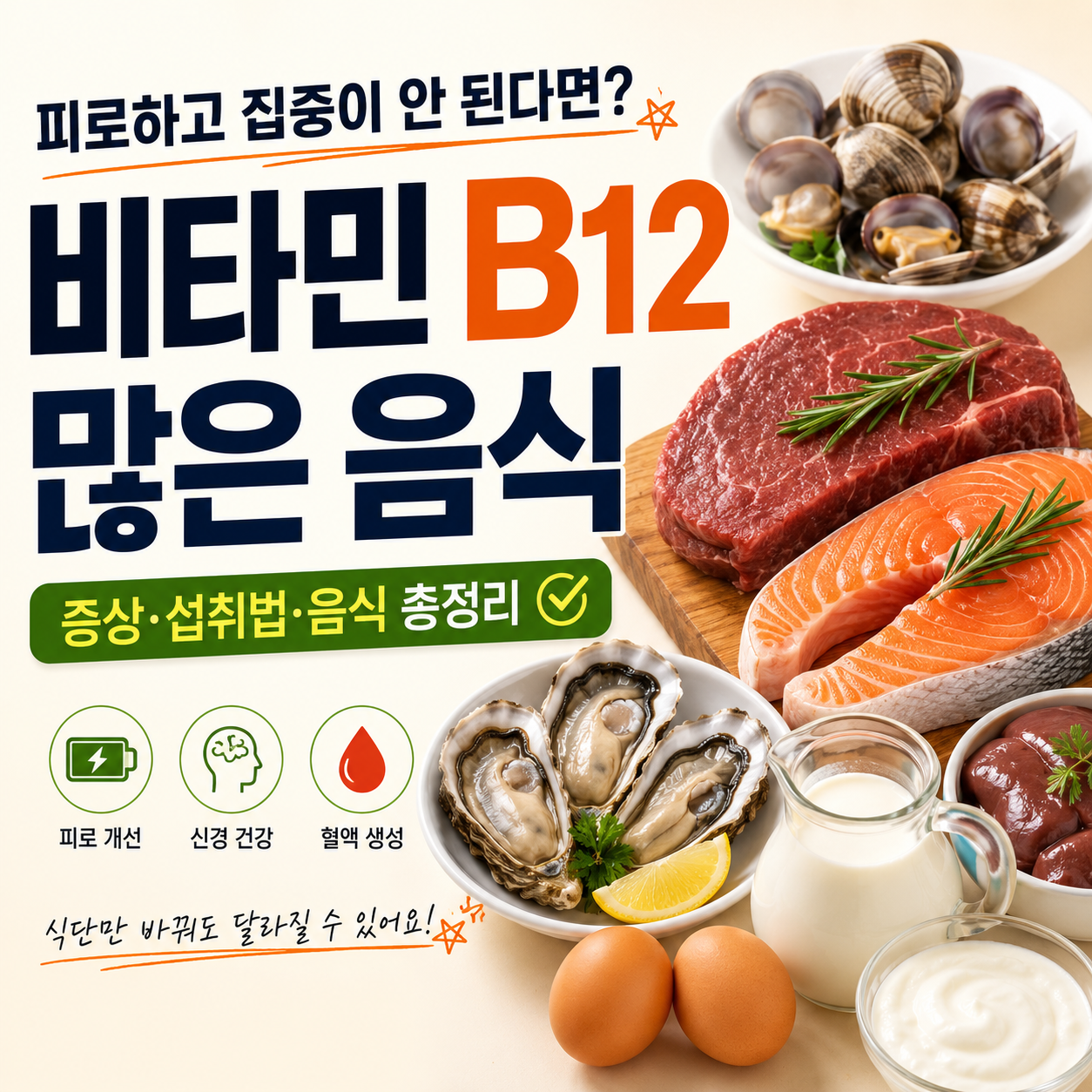 비타민 B12가 많은 음식