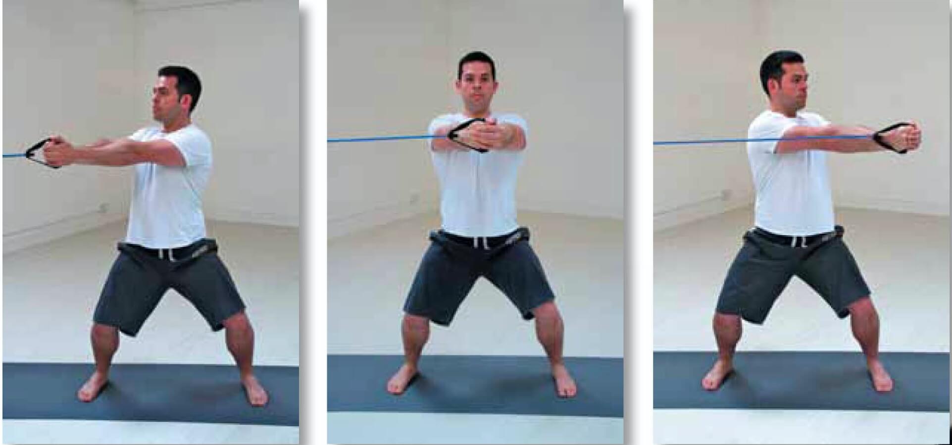 몸통회전운동을하는남성