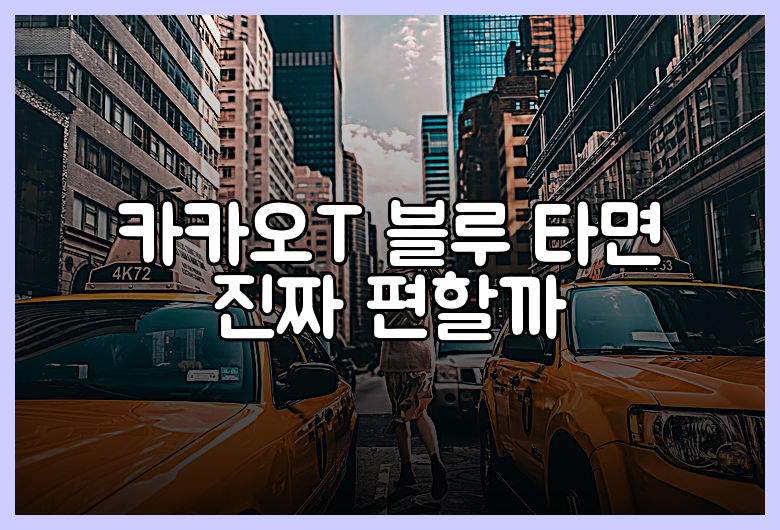 카카오T 블루 타면 진짜 편할까