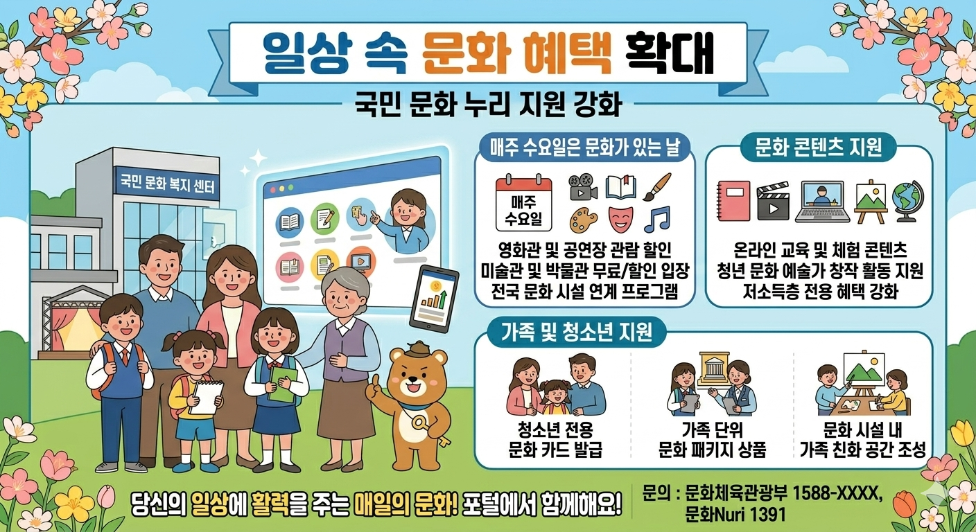 일상 속 문화 혜택 확대: 매주 수요일 문화가 있는 날 앱 출시 임박!!