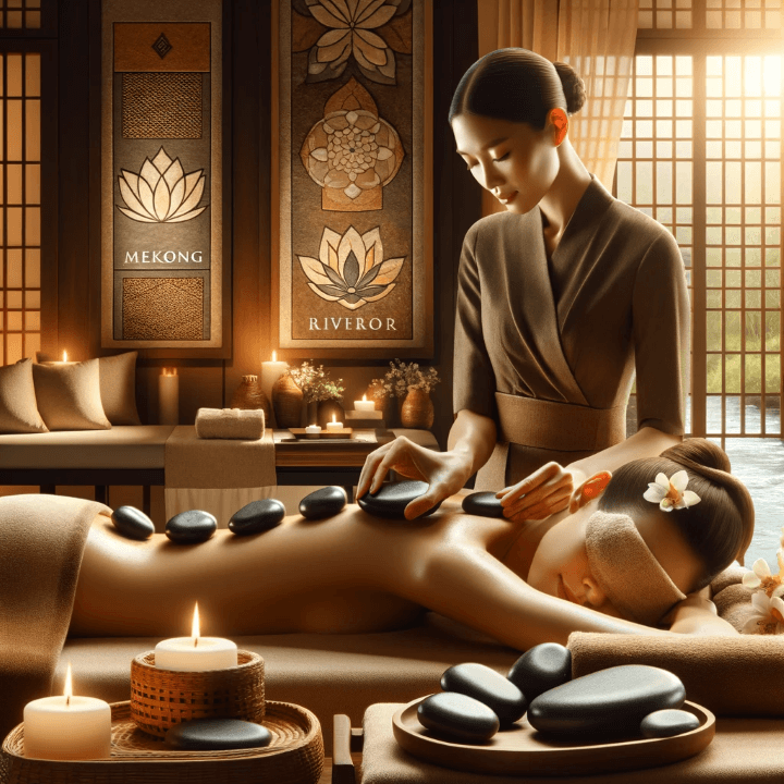 호치민 다리미 스파 핫하다 못해 너무 시원하다! - 2. 다미리 스파의 독특한 서비스와 치료법 - 2.1 시그니처 마사지 - ② 메콩강 스톤 마사지 메콩강 스톤 마사지