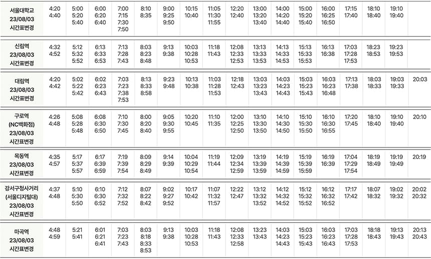 6003번-공항버스-주요정류장-시간표