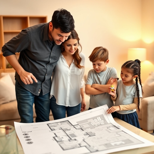 평면.평형 분석하는 가족 이미지