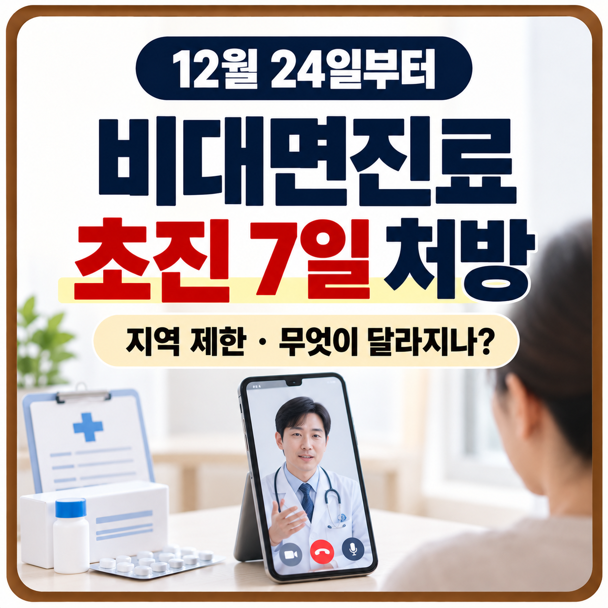 비대면진료 초진 7일 처방·지역 제한12월 24일 무엇이 달라지나?
