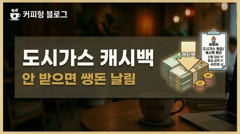 도시가스 캐시백 설명 커피형 블로그 썸네일 이미지