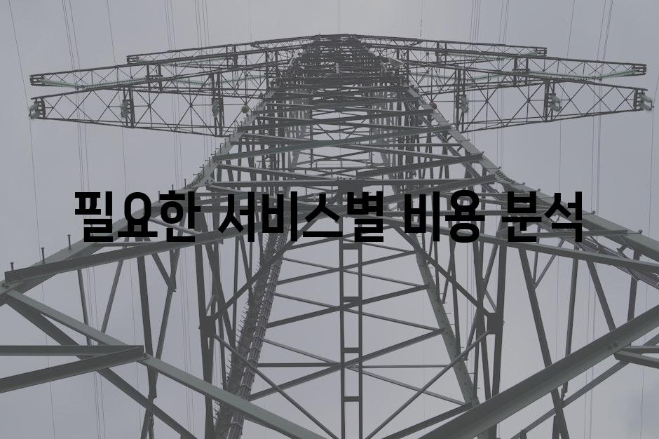 필요한 서비스별 비용 분석