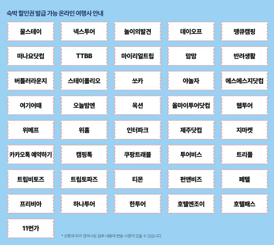 숙박 할인 쿠폰 발급 가능 온라인 여행사