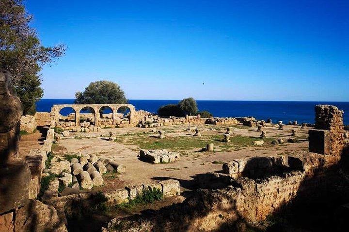 알제리 티파사의 지중해를 배경으로 남아 있는 고대 바실리카 유적. 이곳은 초기 기독교 순교자이며 제화공의 수호성인인 성 크리스피노(Saint Crispinus)를 기리는 성당의 터로, 돌기둥과 아치형 구조 일부가 남아 있다. 신앙과 희생의 흔적이 고요한 자연과 어우러진 역사적 장소이다.