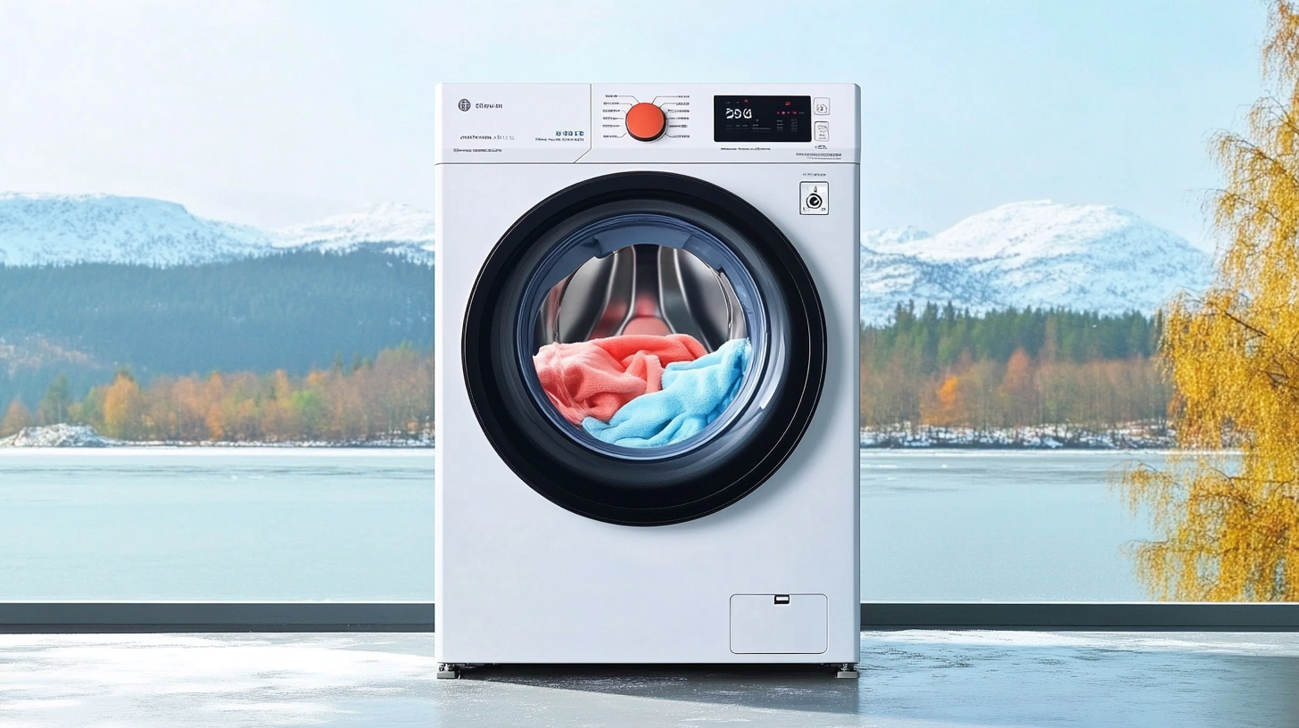 작동 중인 25kg 대용량 세탁기, 세탁에서 건조로 원활하게 전환되는 모습과 사용자 친화적인 AI 기능