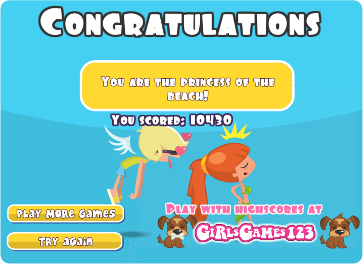 눈빛보내기8-플래시게임-바닷가편-종료-화면