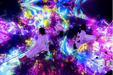 일본 도쿄 팀랩플래닛 관람-떨어지는 꽃들의 우주에 떠다니며