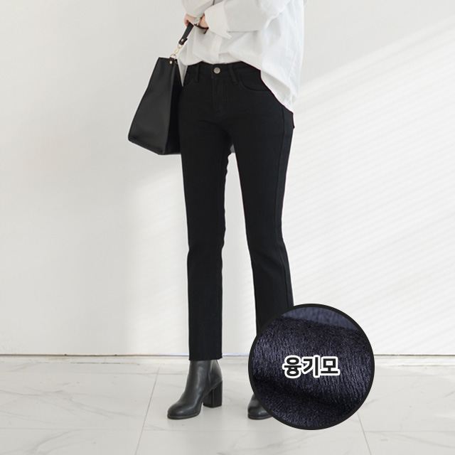 수비진 NEW 융기모 허리밴딩 부츠컷진 밍크기모 기모청바지 여자기모바지 SP966