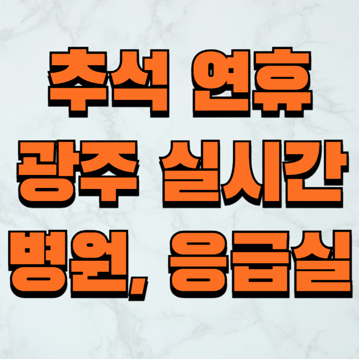 광주 추석 연휴 응급실 병원 약국 실시간 가까운위치