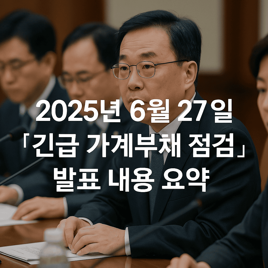 2025년 6월 27일 「긴급 가계부채 점검회의」 발표 내용 핵심 요약