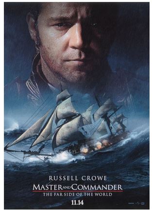 피터 위어 감독의 해상 액션 영화 마스터 앤드 커맨더: 위대한 정복자 포스터.