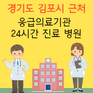 김포시 근처 응급실 24시간 야간 휴일 일요일 진료 병원