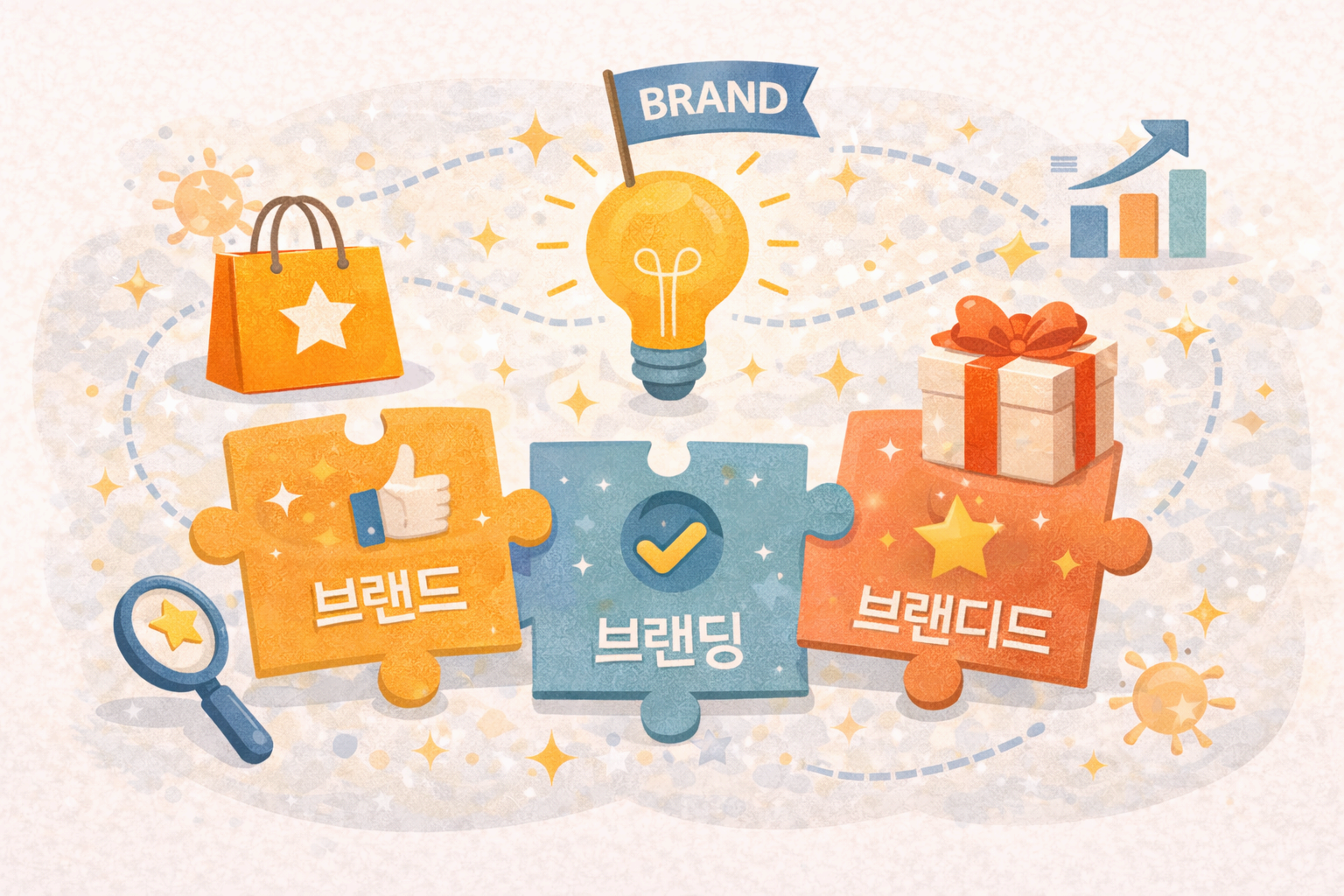 브랜드 브랜딩 브랜디드를 상징하는 일러스트 아이콘