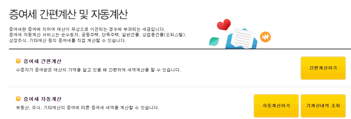 증여세 면제 한도 및 계산방법