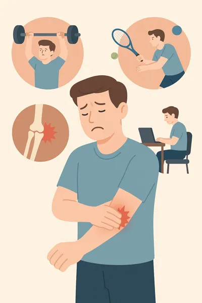 팔꿈치 통증 원인 요약 이미지