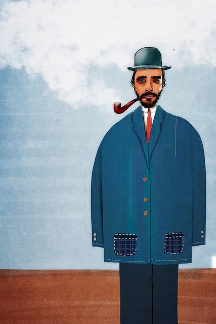 담배 피우는 중년의 남자 그림