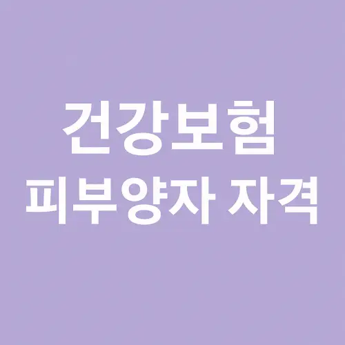 건강보험 피부양자 자격
