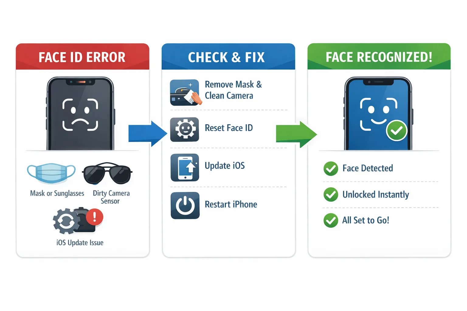 아이폰 Face ID 오류 해결 (인식 실패, 센서 문제, 재설정 방법)