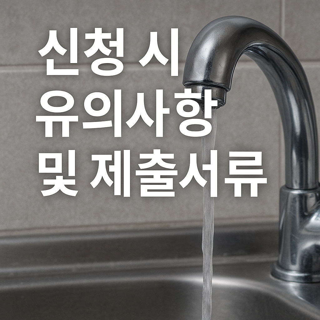 신청 시 유의사항 및 제출서류