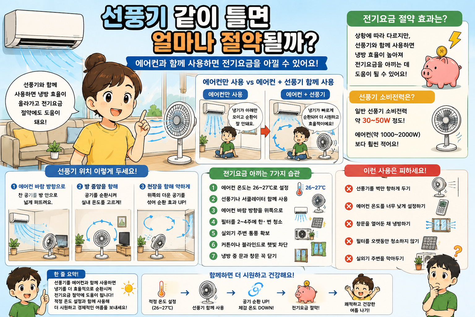 선풍기 같이 틀면 얼마나 절약될까?