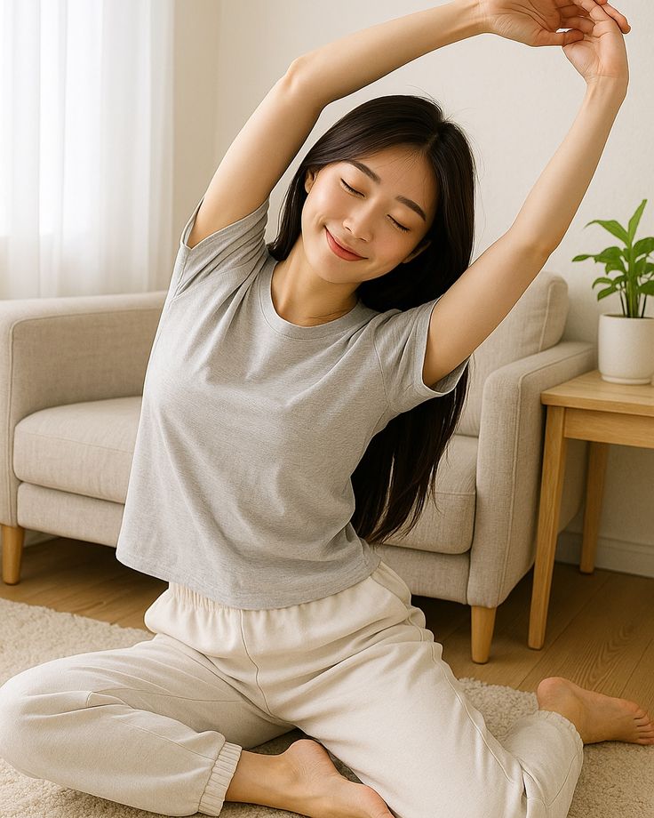 스트레칭하는 여성