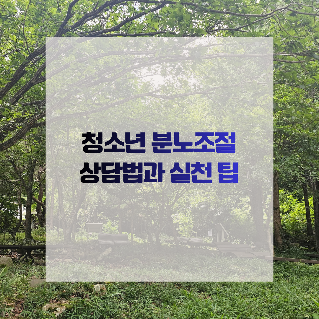 청소년 분노조절 상담법과 실천 팁