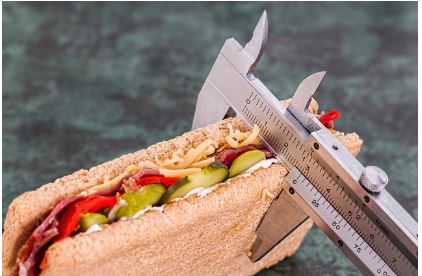 샌드위치를 자로 재는 사진